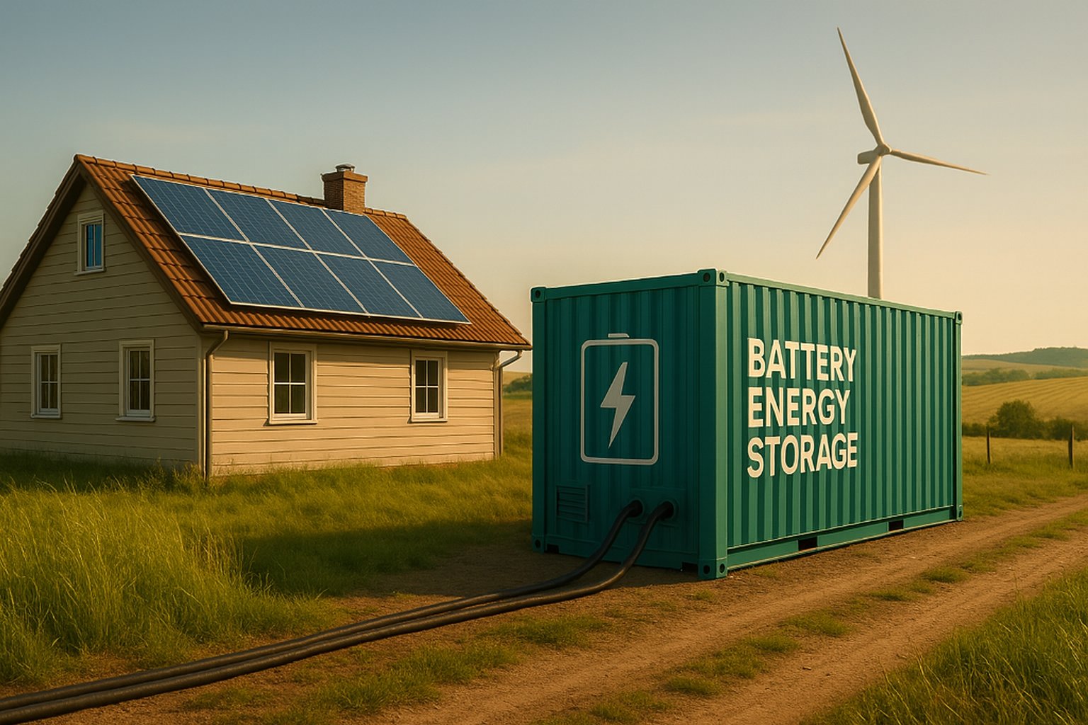 Off-grid solar and battery setup